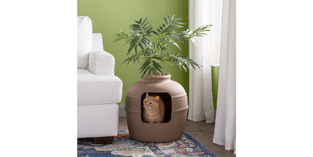 Lipton Covered Hidden Cat Litter Box with Decorative Planter