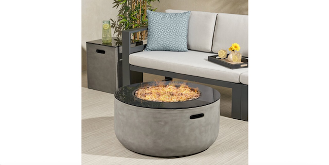 Amorae Concrete Propane Outdoor Fire Pit