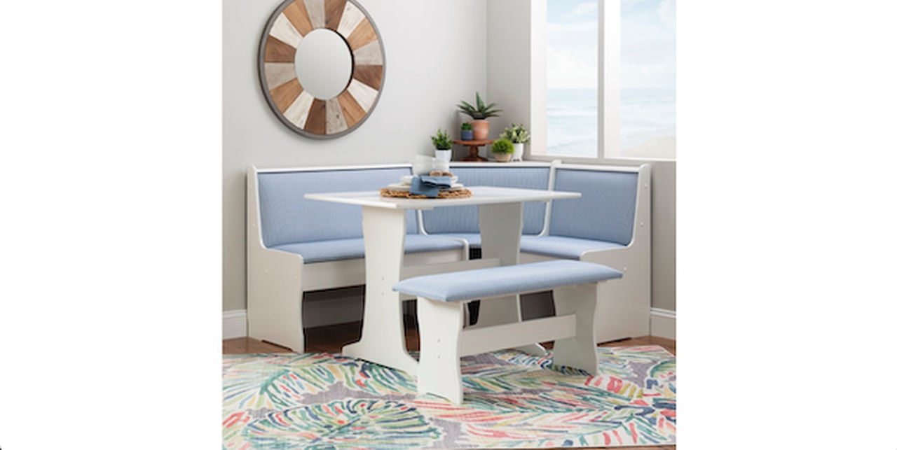 Kasdan Striped 5 -Person Upholstered Breakfast Nook Set with Hidden Storage