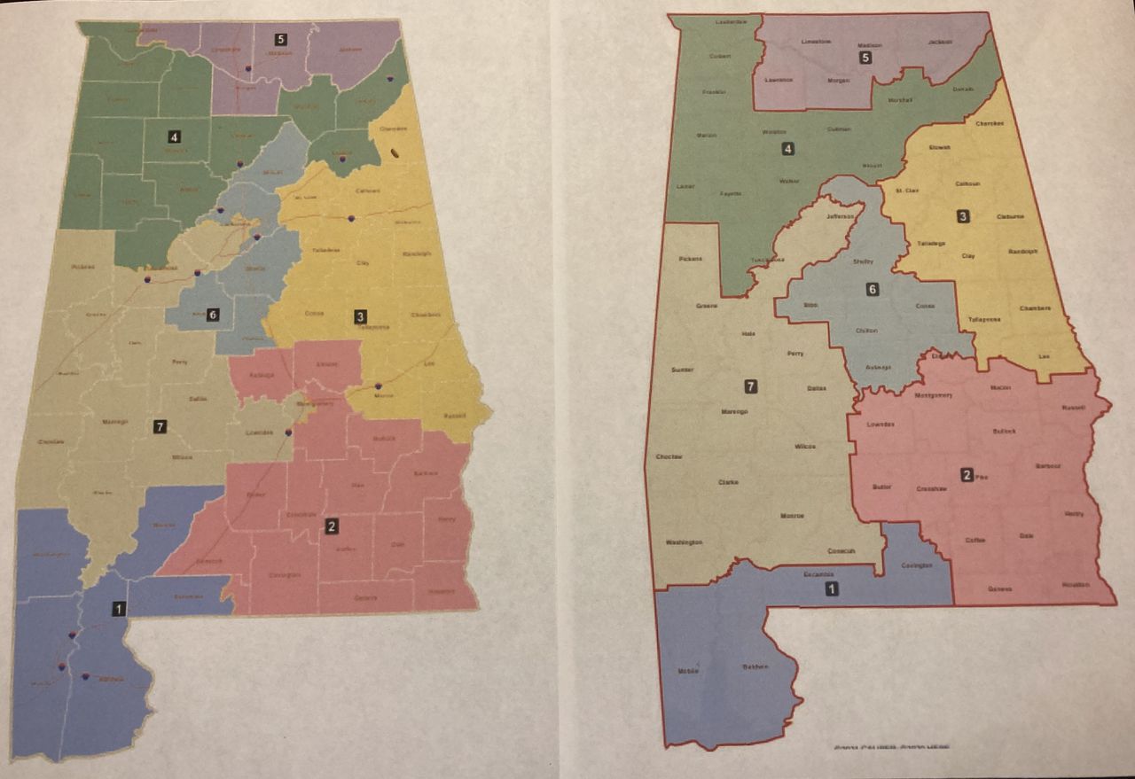 Which counties moved on Alabamaâs congressional map?