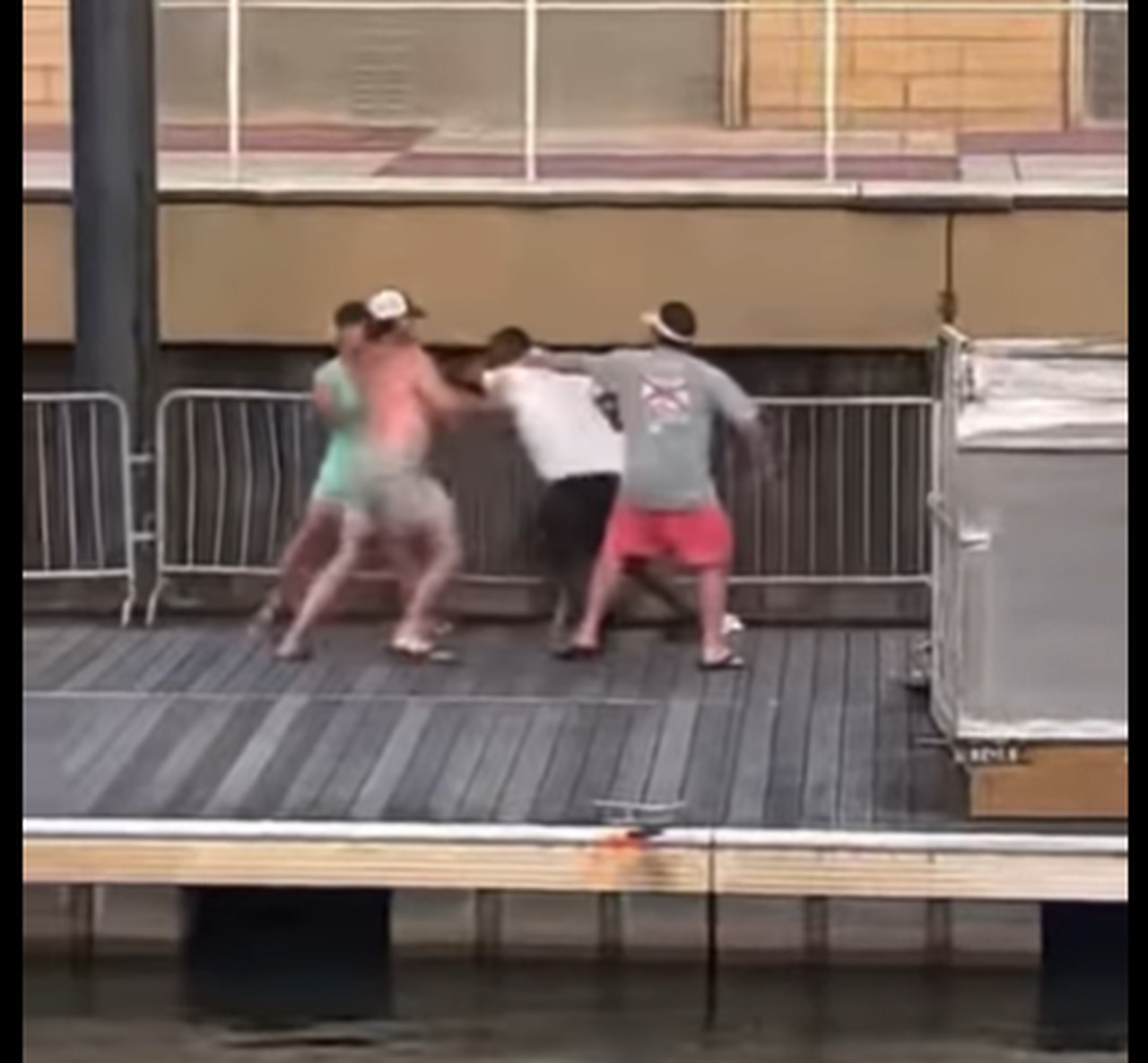 3 white men in pontoon boat charged in Montgomery brawl; Black man with chair sought for questioning