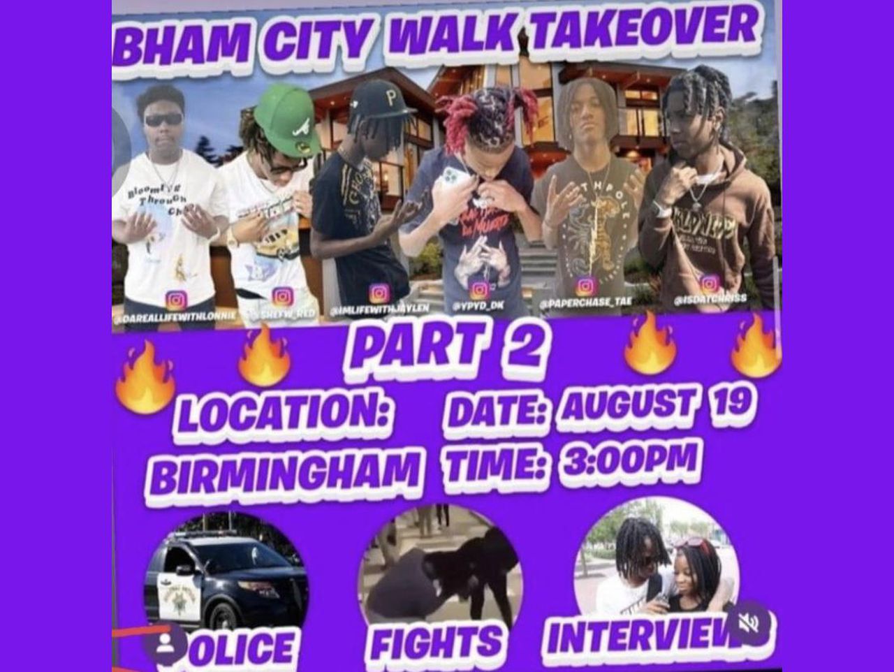 Birmingham police warn parents after event flyer promotes âfightsâ in city âtakeoverâ