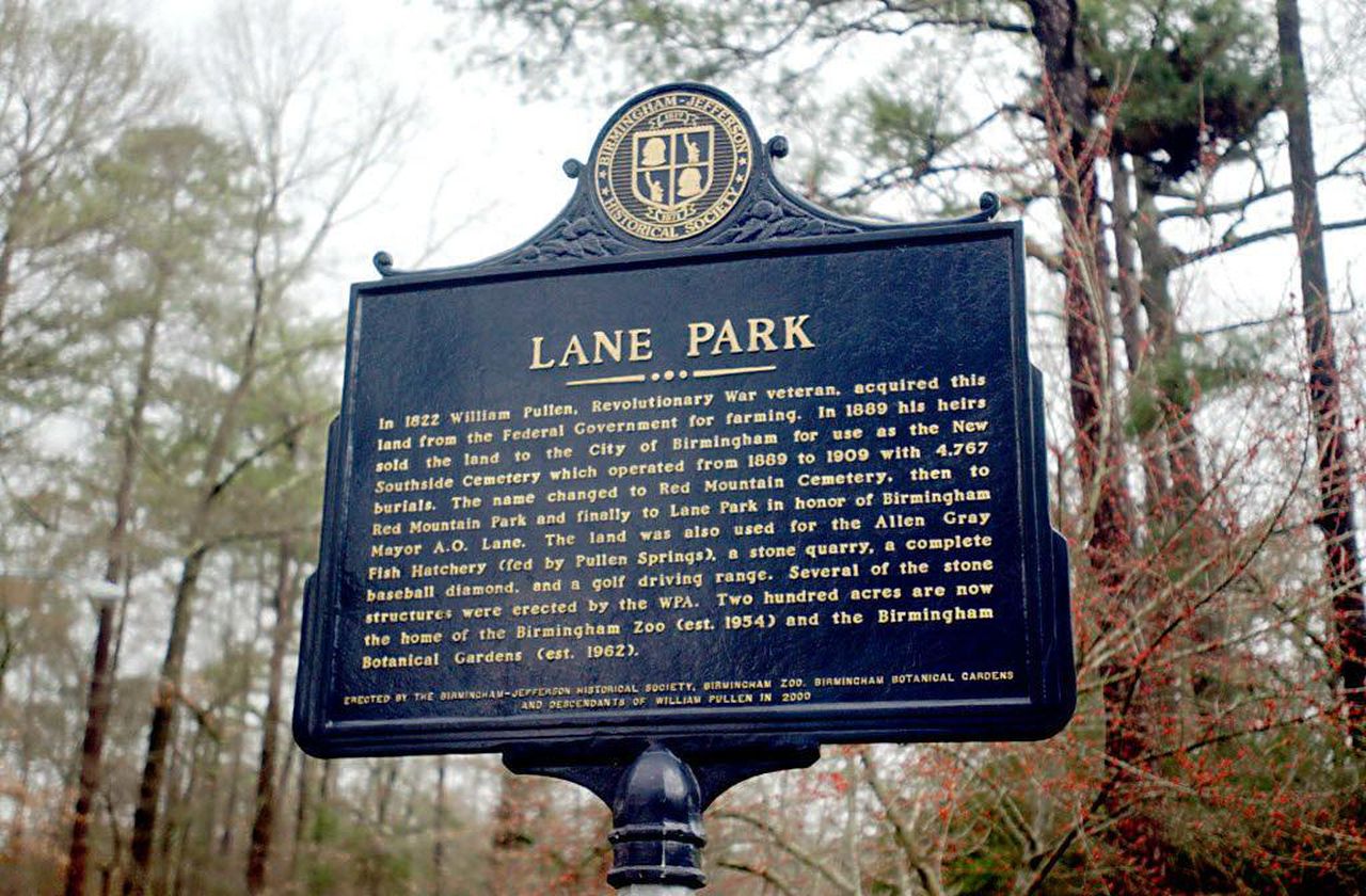 Birmingham Zoo grounds historic marker