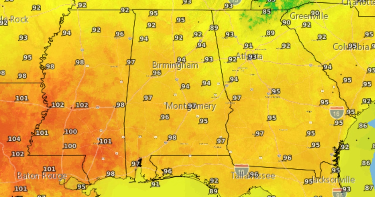 Dangerous heat possible in parts of Alabama on Sunday