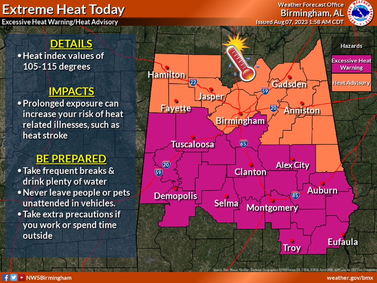 Central Alabama heat