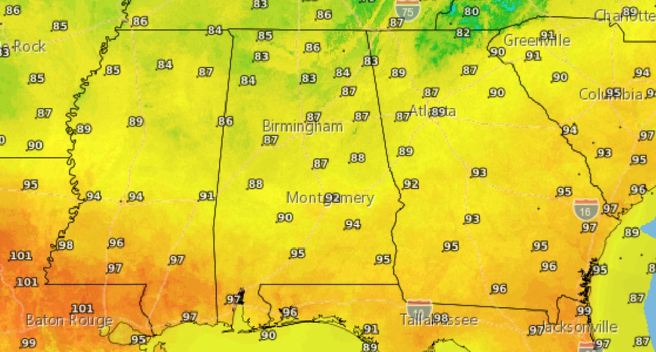 Tuesday highs