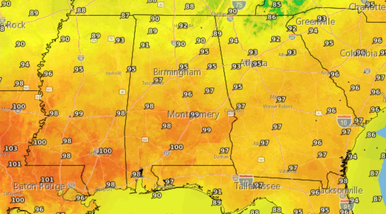 Excessive heat warnings for Alabama on Monday