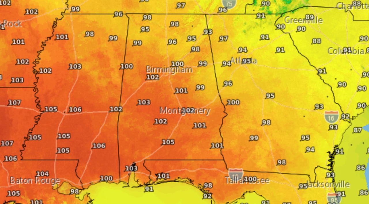 Heat advisories expand in Alabama on Tuesday