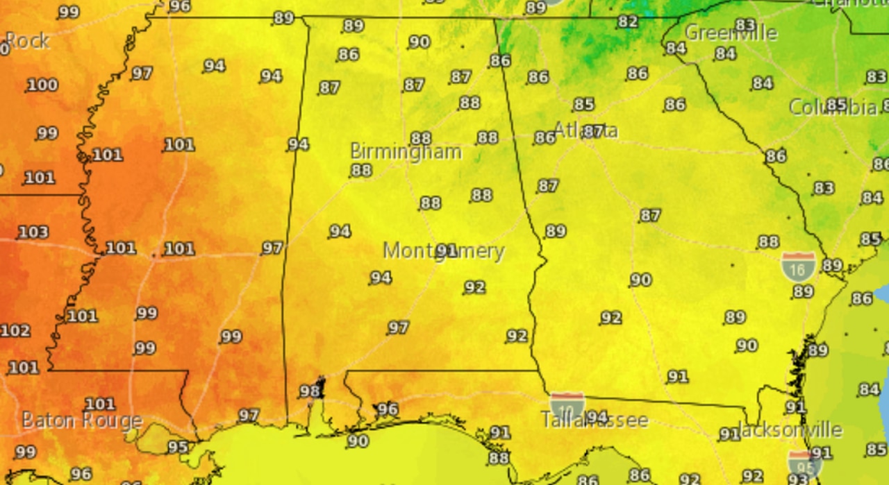 Heat index could hit 110 in Alabama on Thursday