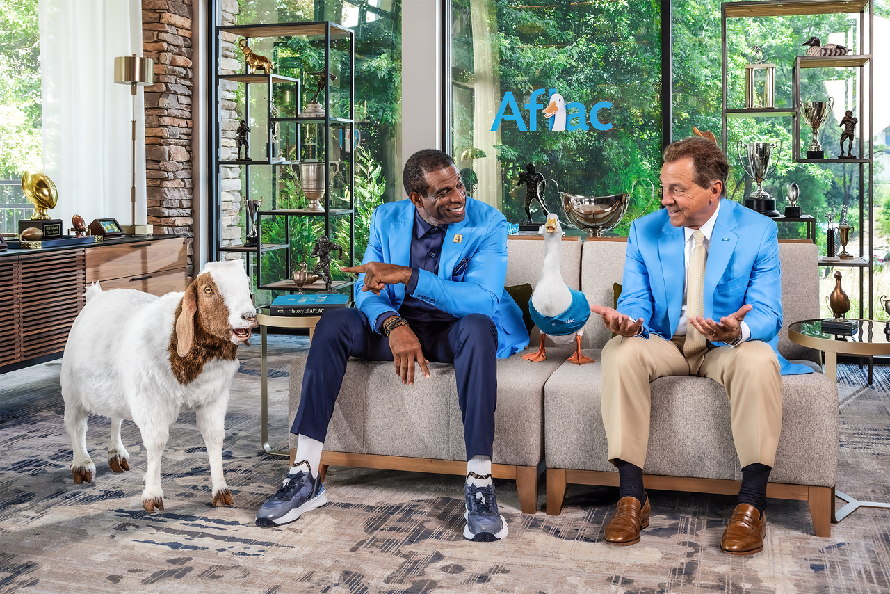 Hereâs Nick Saban, Deion Sanders back for newest Aflac commercial