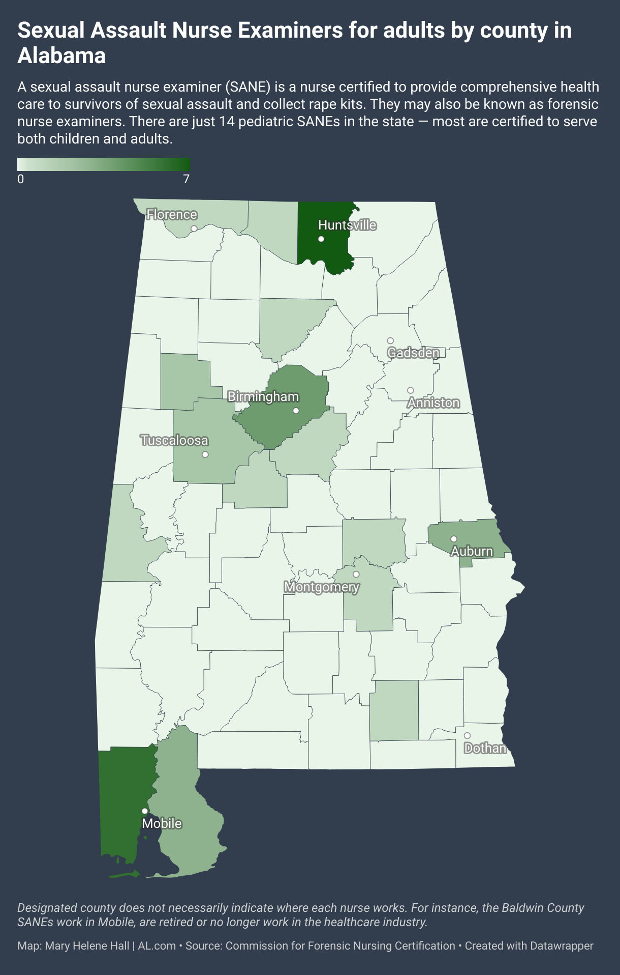 In Alabamaâs fastest-growing county, it is nearly impossible to get a rape kit