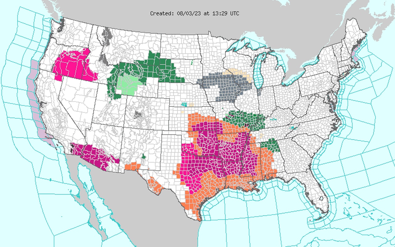 Level 2 severe weather risk for Alabama on Thursday