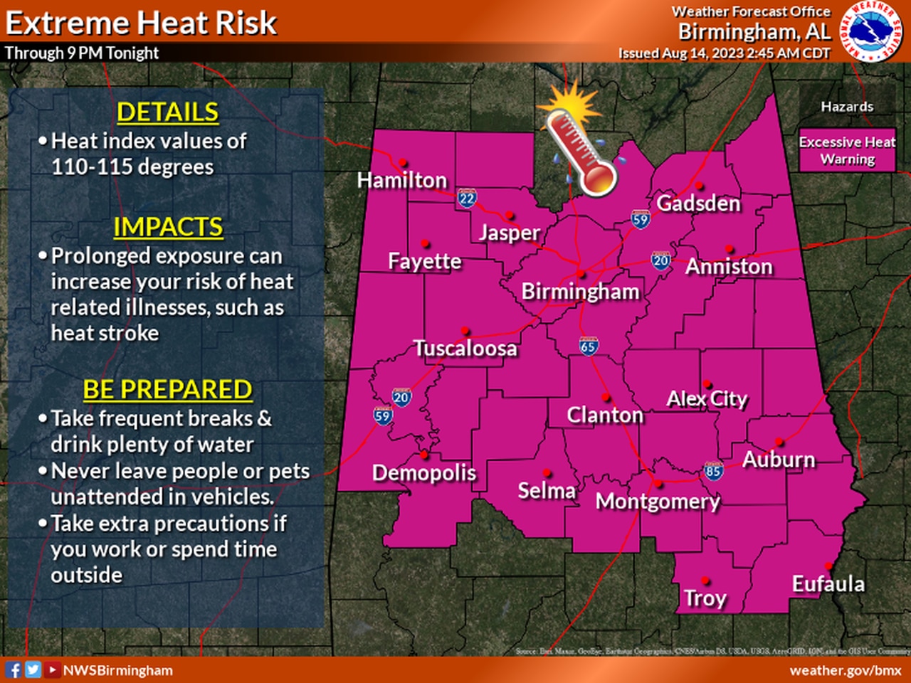 Central Alabama outlook