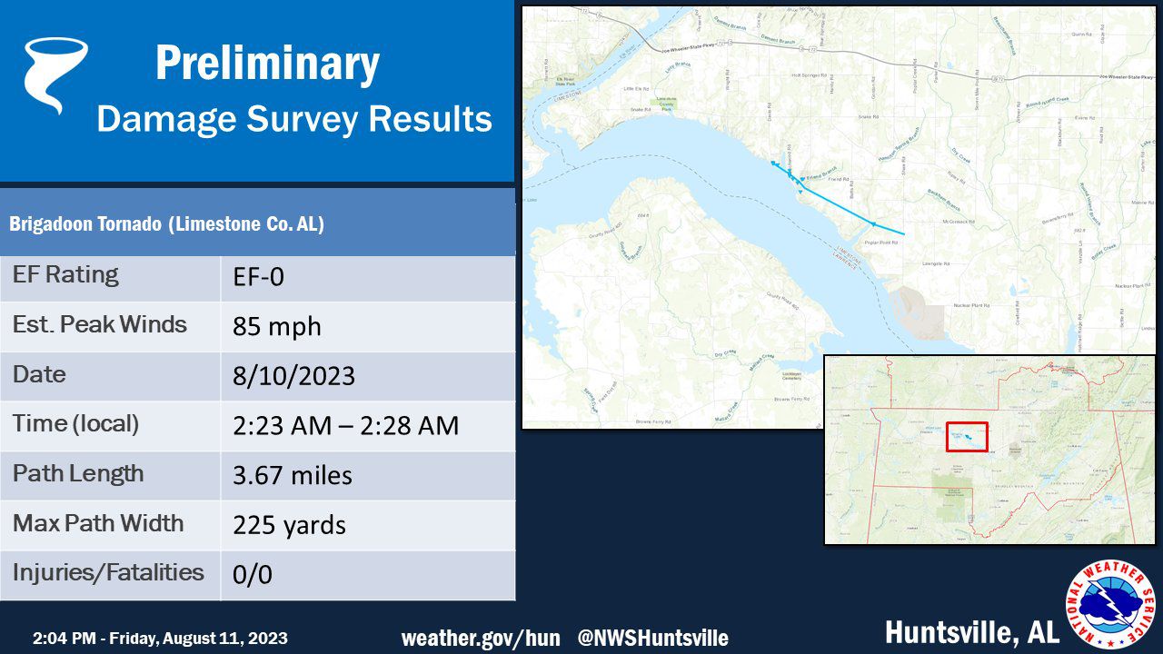 Thursdayâs storms dropped a tornado in north Alabama