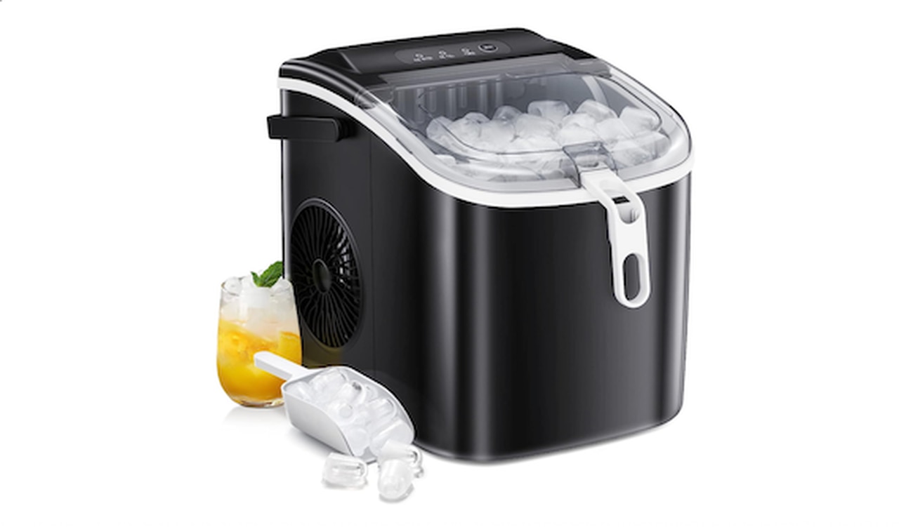 AGLUCKY Ice Makers Countertop, black