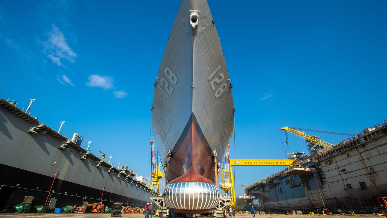 Watch Ingalls Shipbuilding launch another Navy destroyer