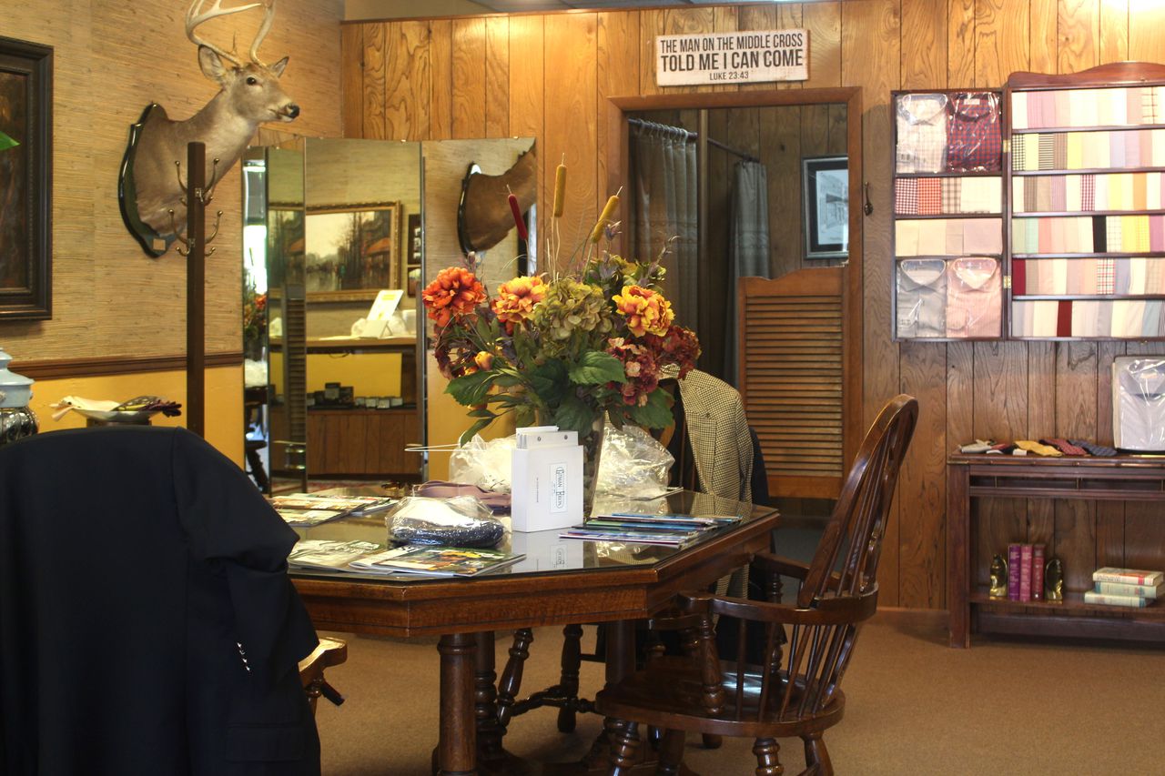 The showroom at Robert Hill Custom Tailors