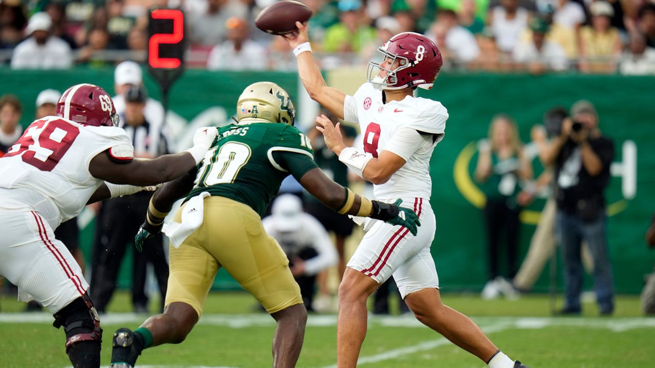 Alabamaâs offensive line struggles continue with 5 sacks by USF