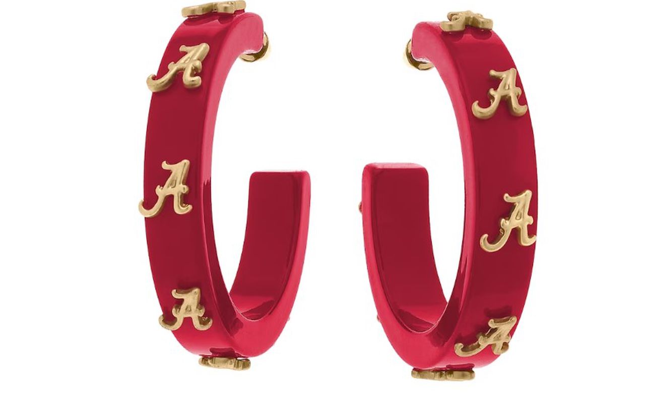 Alabama Resin Logo Hoop Earrings
