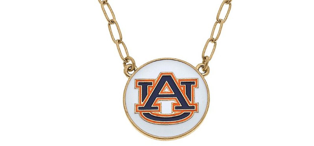 Auburn Enamel Disc Pendant Necklace