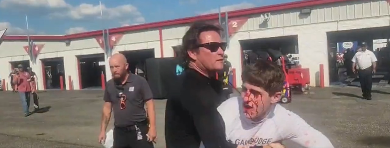 Talladegaâs NASCAR Truck Series ends with bloody post-race fight