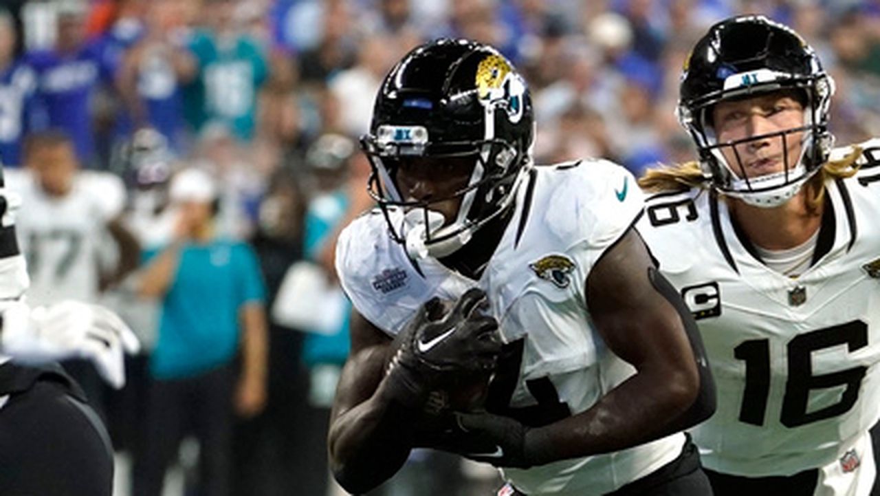 Tank Bigsby reaches the end zone in his first NFL game