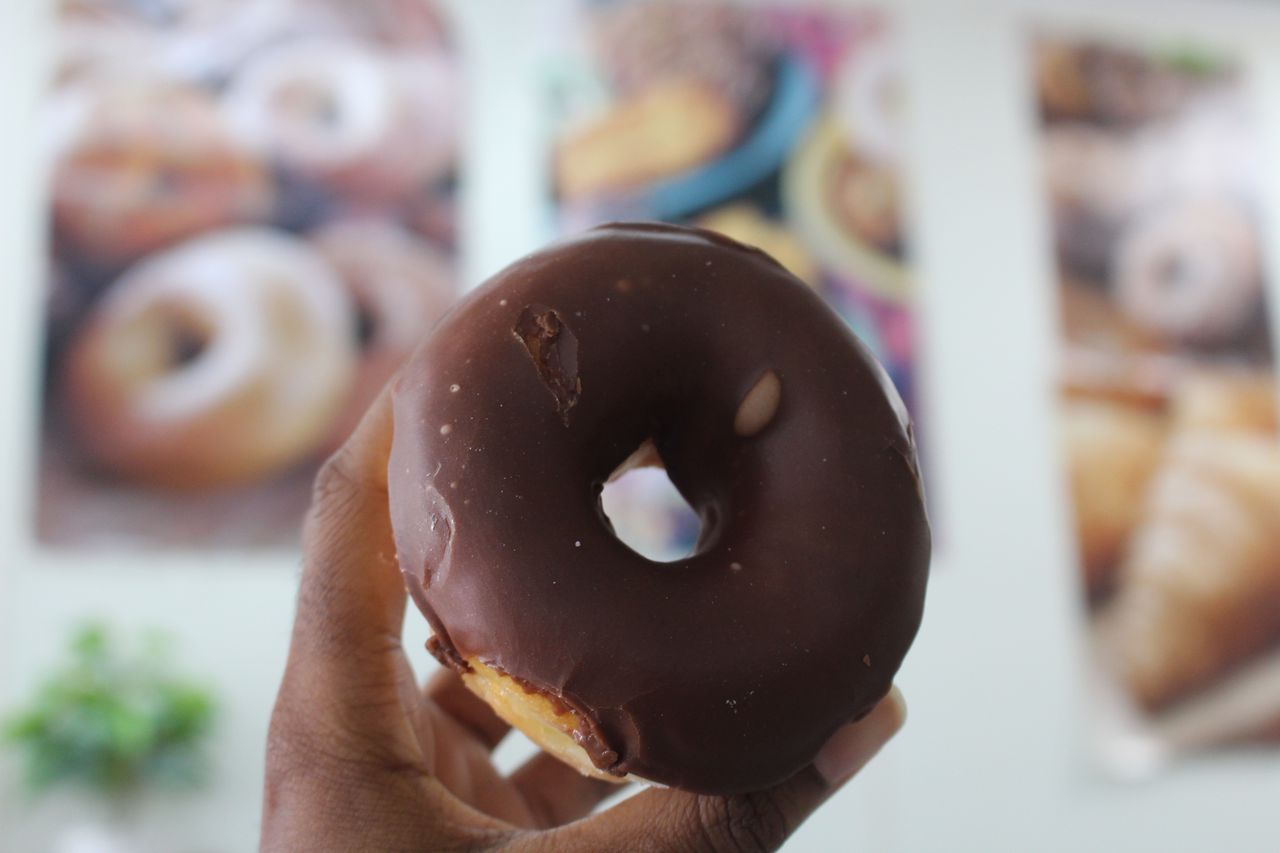 A chocolate doughnut from Pop Donuts