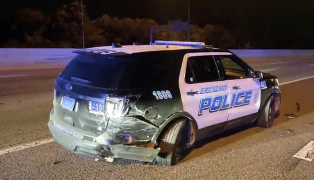 Birmingham officer injured when cruiser hit by suspected DUI motorist on I-65