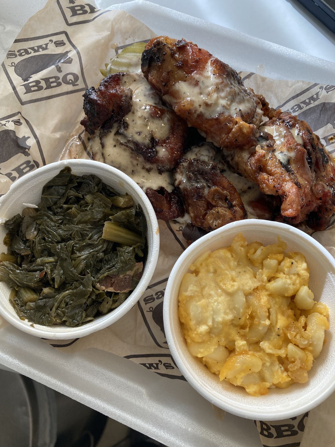 Barbecue chicken at Saw's Soul Kitchen