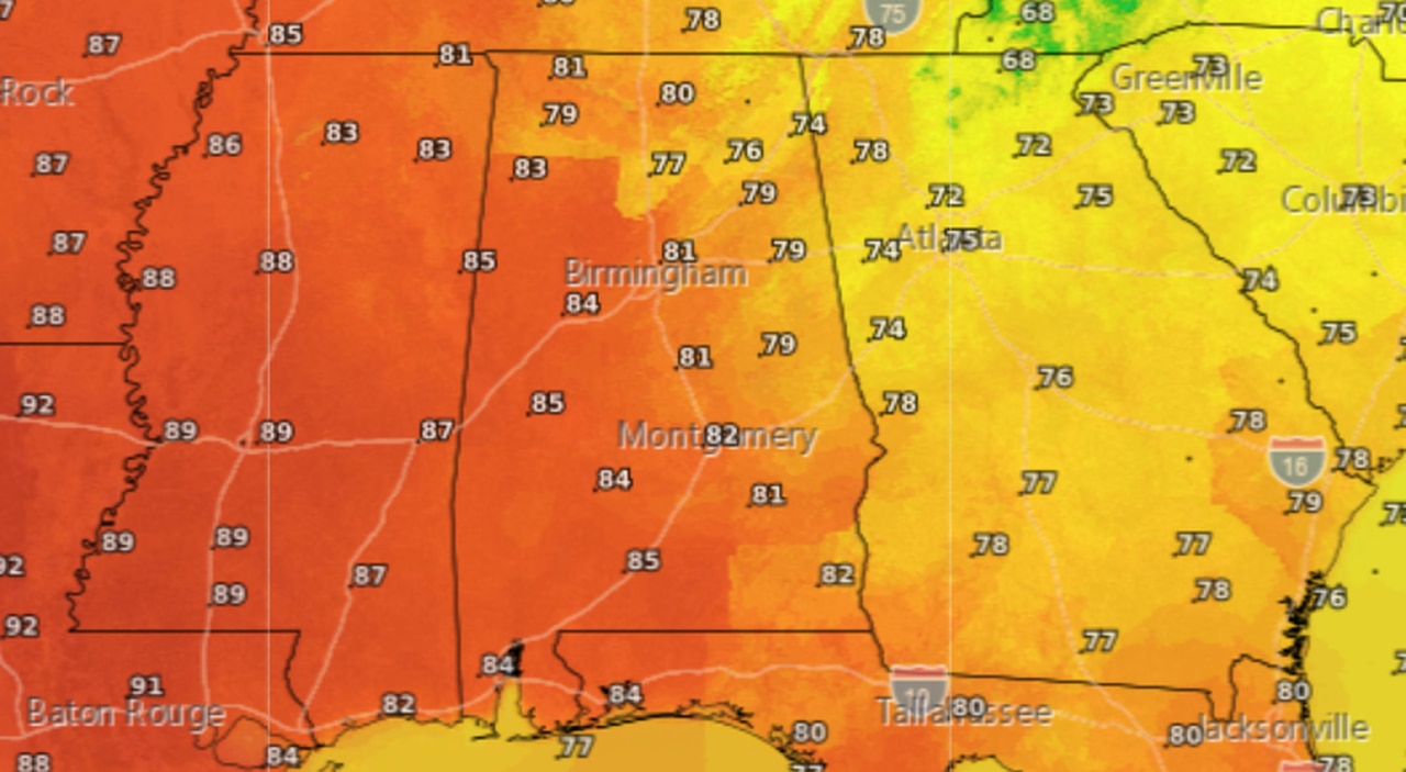 College football weather: Sun to shine on Alabama teams