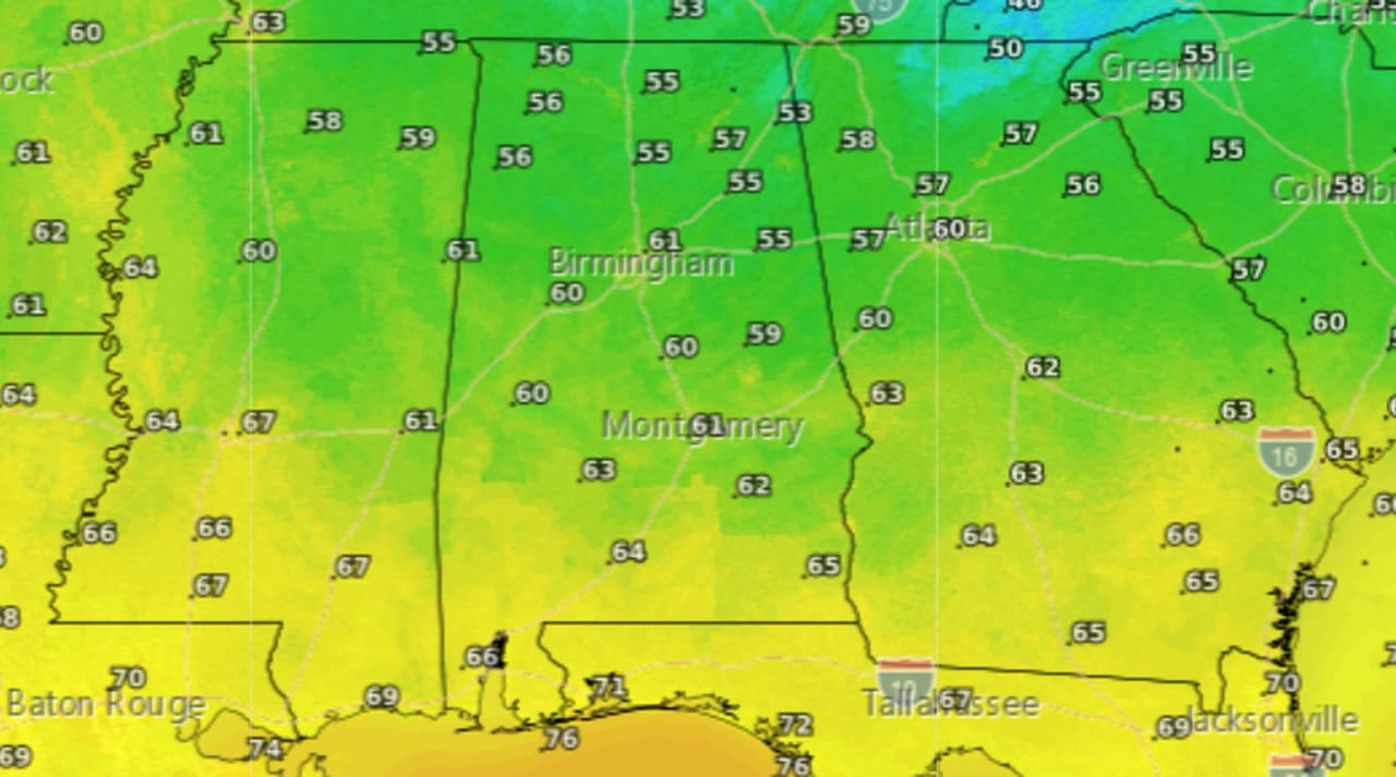 Friday 10 p.m. temps