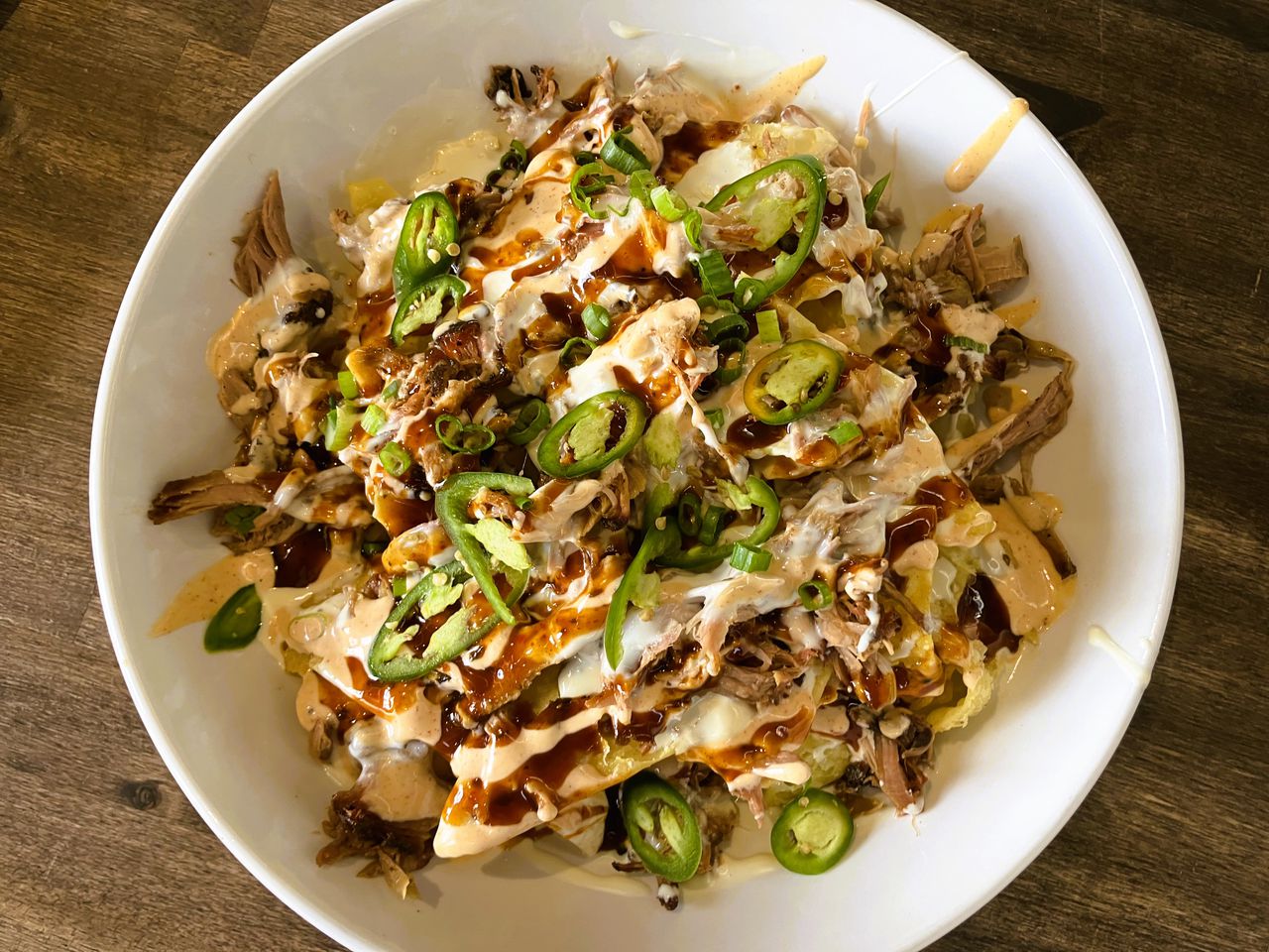 Fusion Barbecue's barbecue wanton nachos