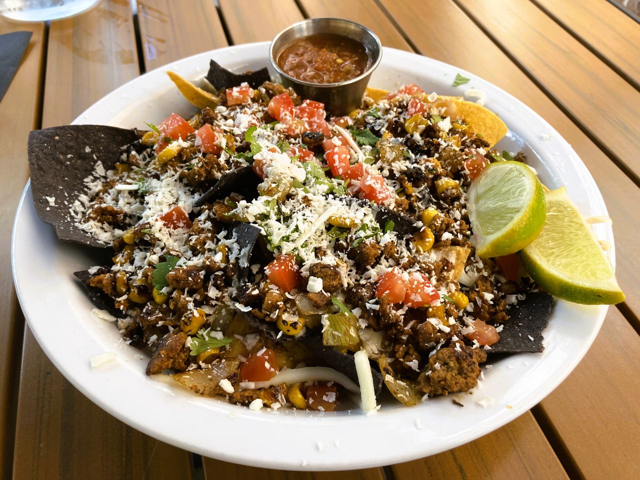 Champagne Taco Kitchen's nachos chorizo