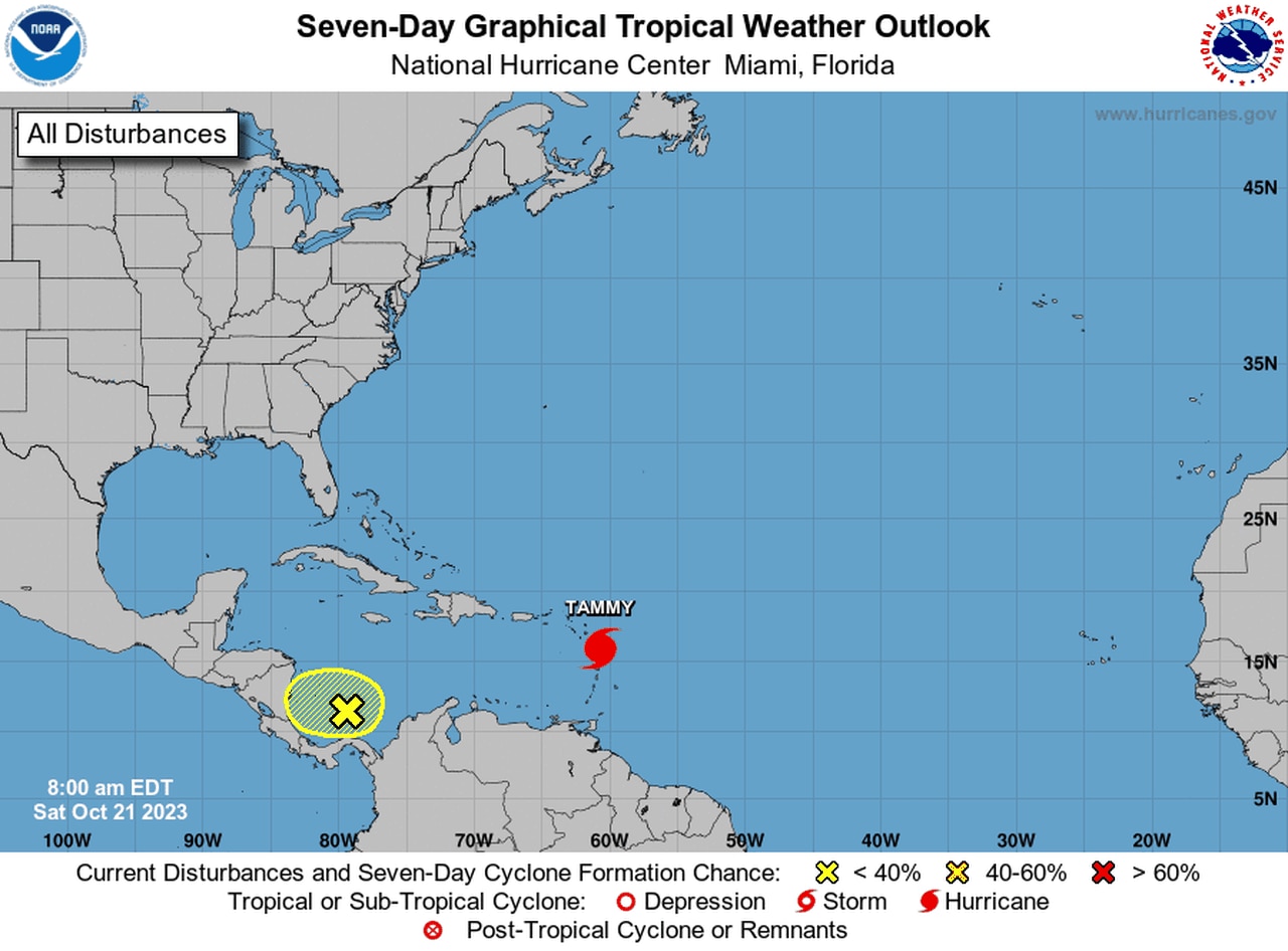 Hurricane Tammy strengthens close to islands