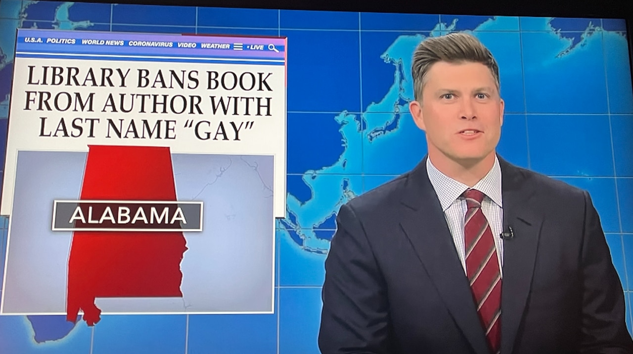 Watch SNL joke about Alabama flagging childrenâs book written by author named Gay