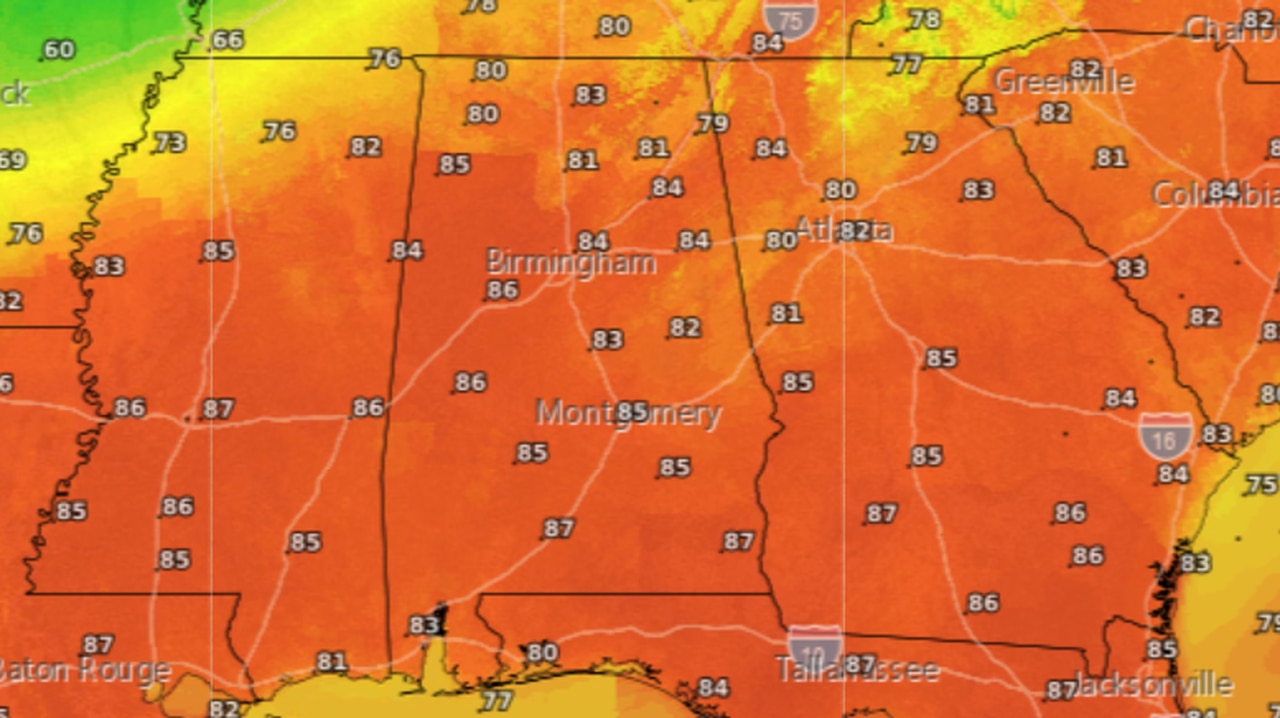 Will there be any record highs in Alabama this weekend?