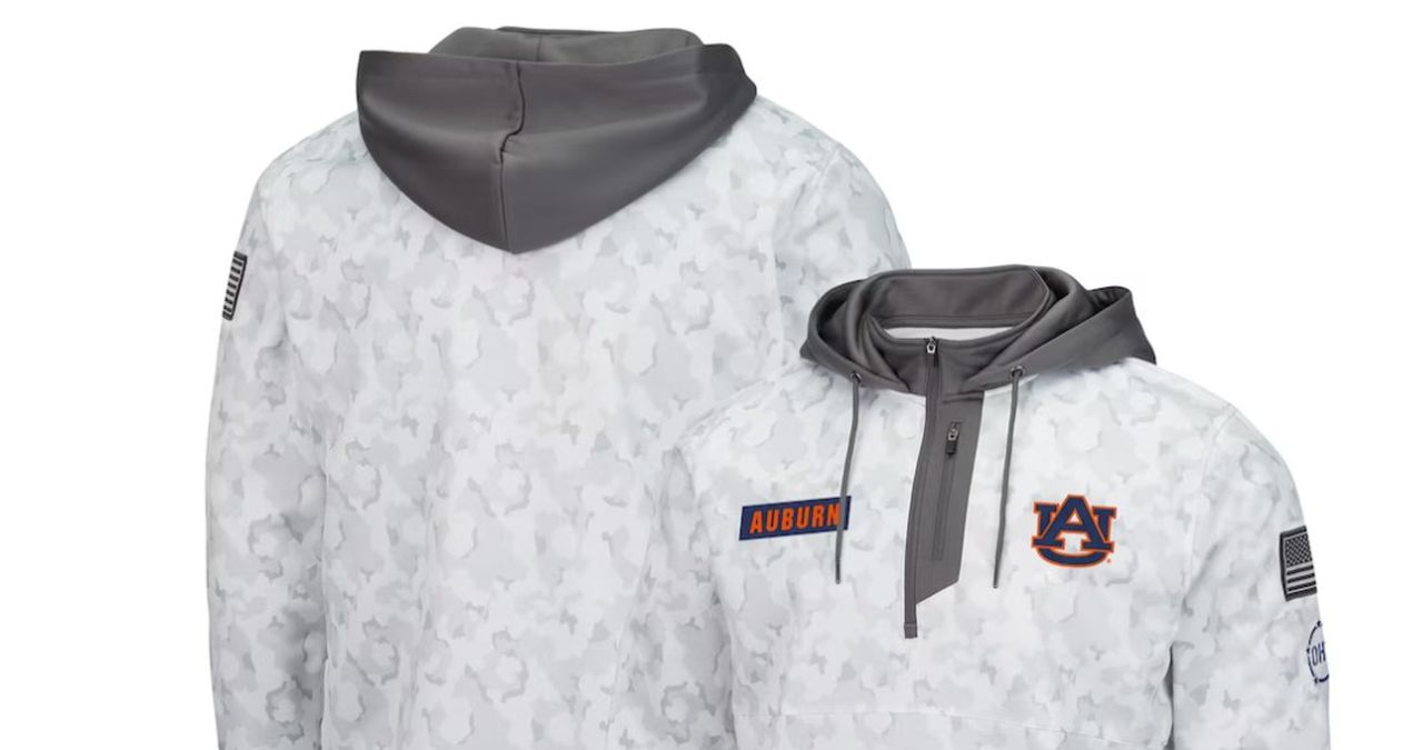 Auburn OHT Military Appreciation Quarter-Zip Hoodie Camo