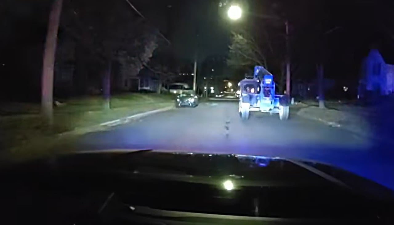 12-year-old boy leading Michigan police on chase in stolen forklift caught on video