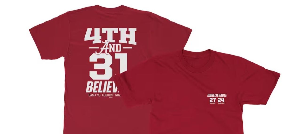 Alabama-Auburn 4th-and-31 t-shirts now available; Hereâs how to get one