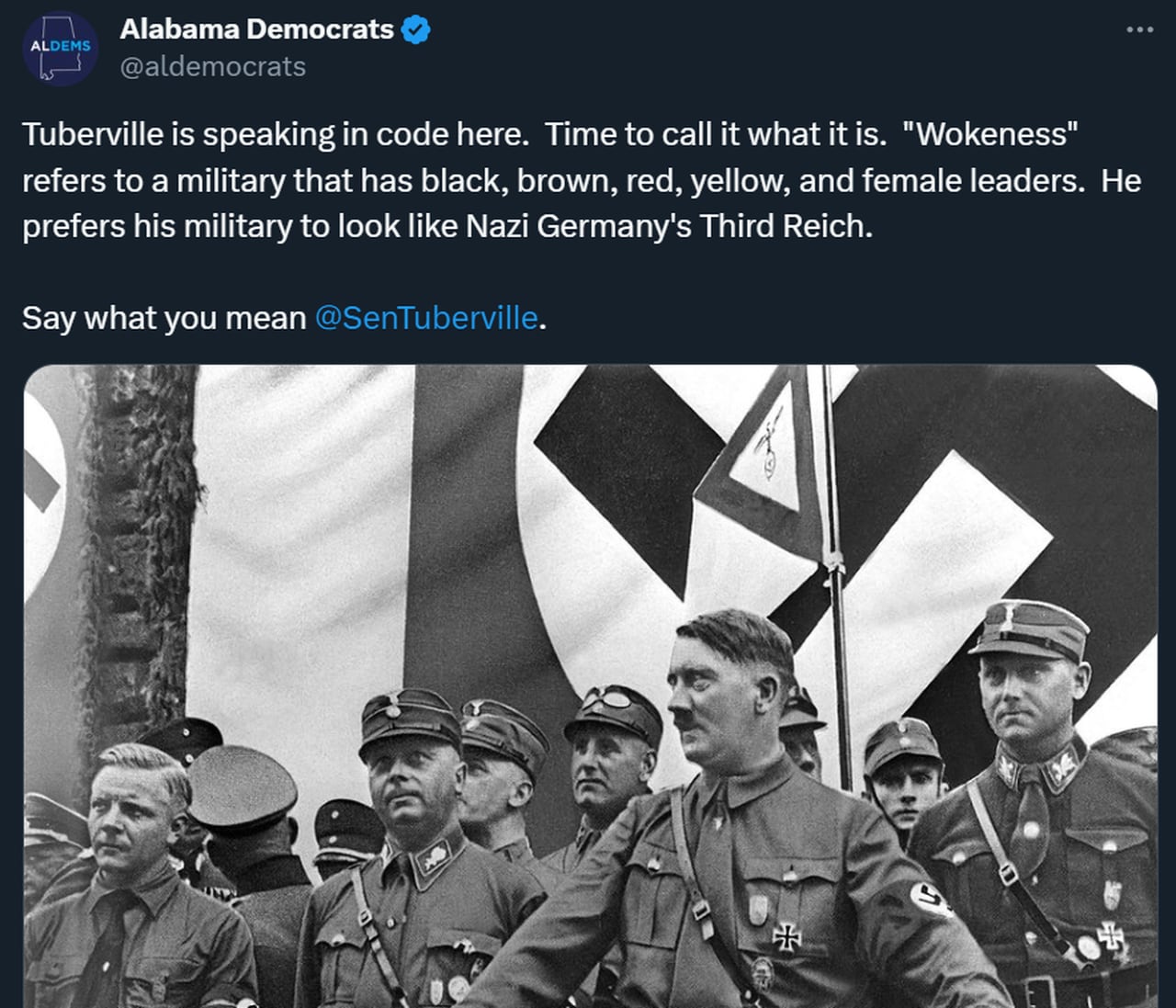 Alabama Democratic Party likens Tuberville to Hitler in tweet condemned by anti-Semitism group