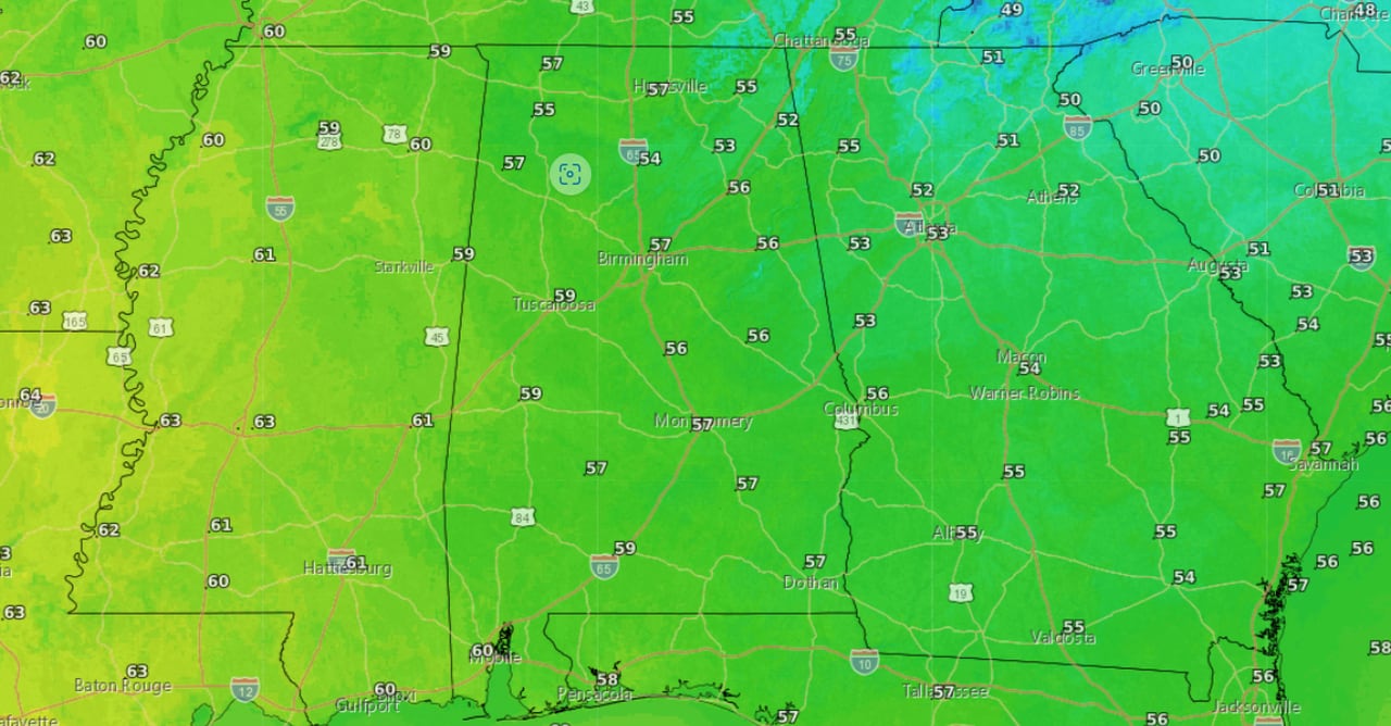 Cold across Alabama; but a few storms may be coming