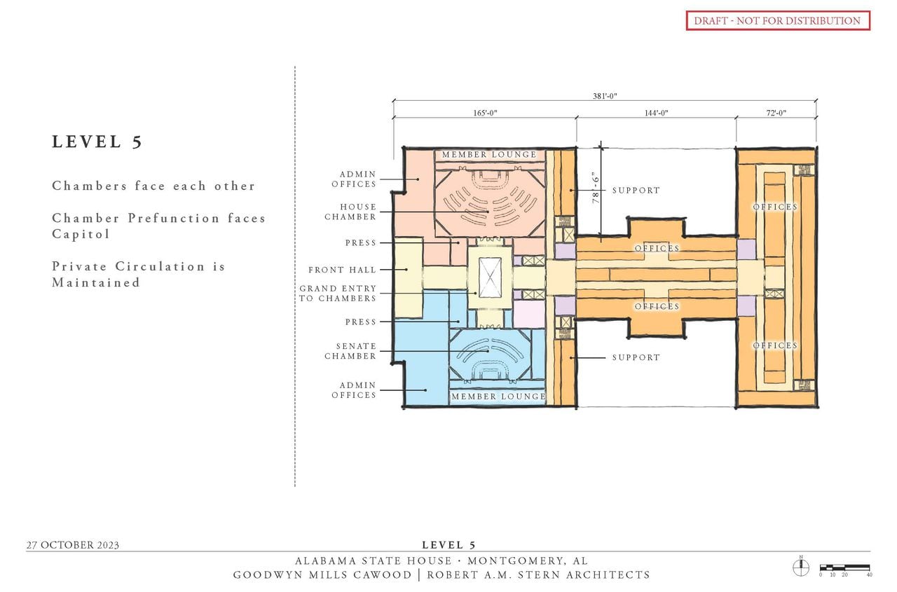 Floor plan Alabama State House level 5