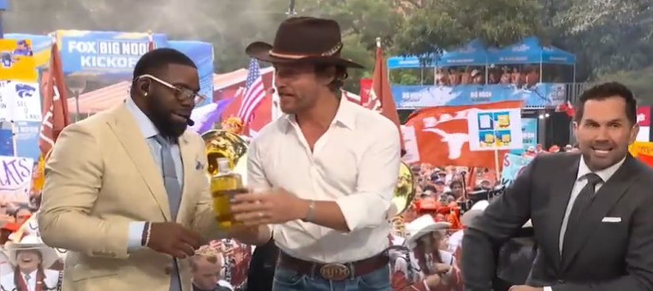 Mark Ingram, Matthew McConaughey swig tequila on Big Noon Kickoff