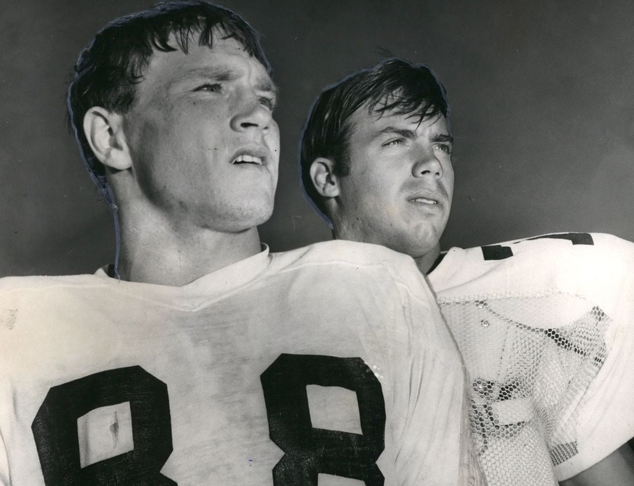 1971 Press Photo Alabama-Auburn University's Terry Beasley and Pat Sullivan.