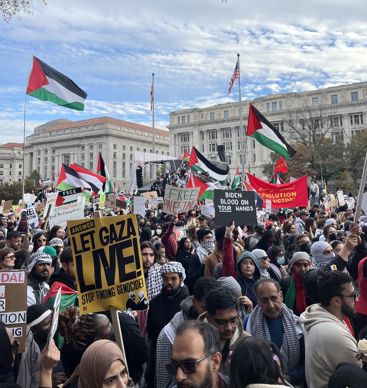 Demonstrators attend the National March on Washington