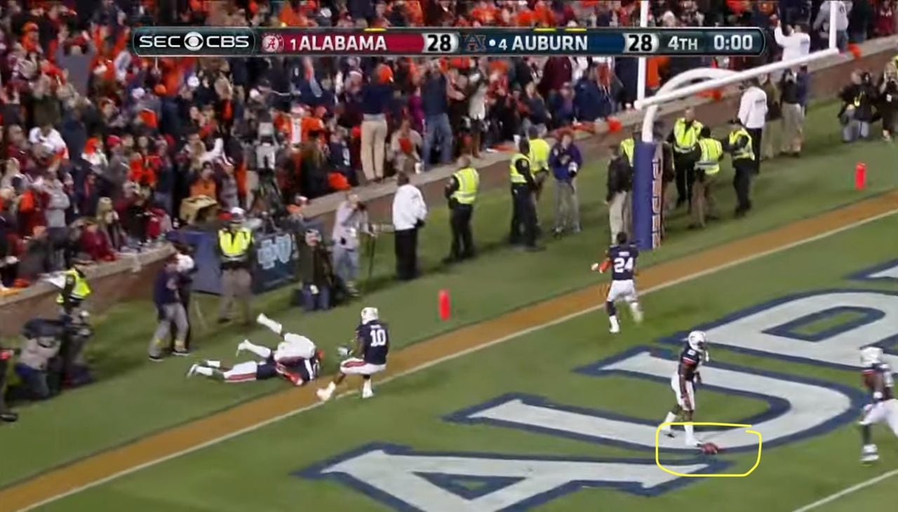 Where is the ball from Kick 6? Right now, itâs in an Auburn storage cabinet.