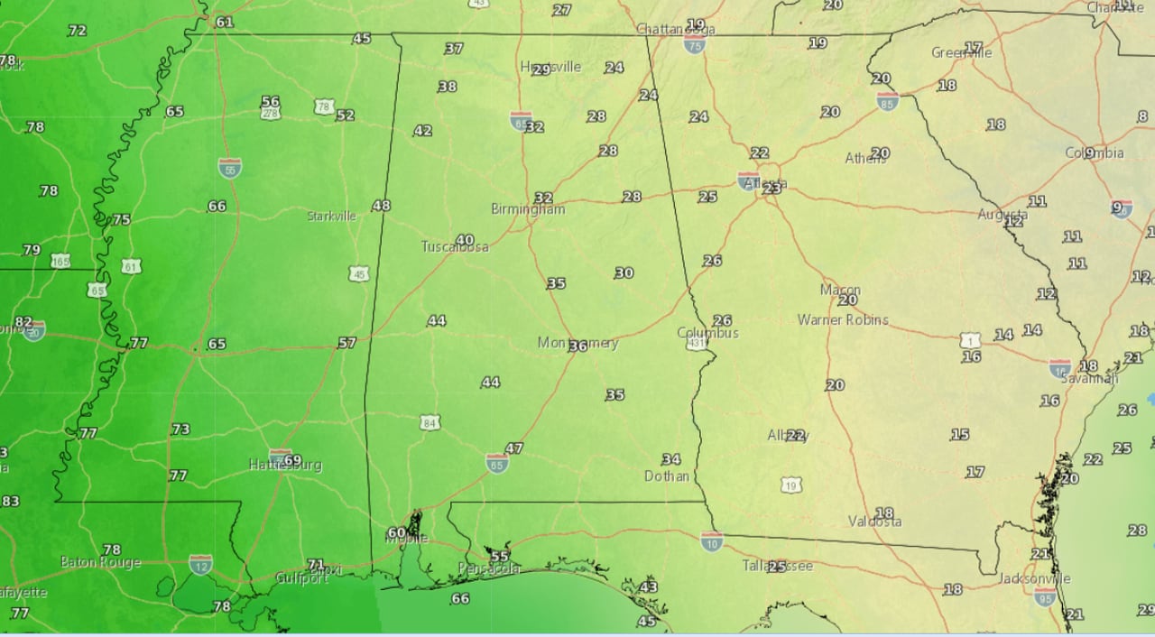 Christmas Eve rain chances