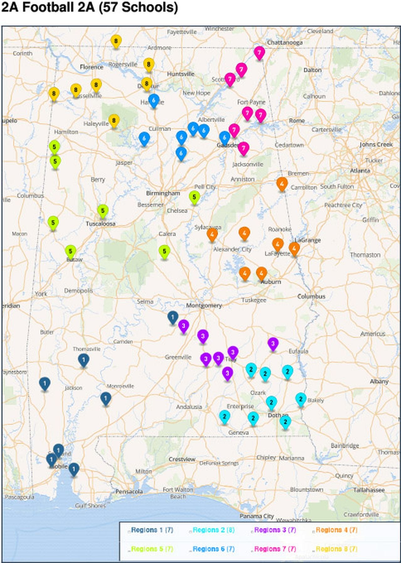 AHSAA 2024-2026 Reclass Maps