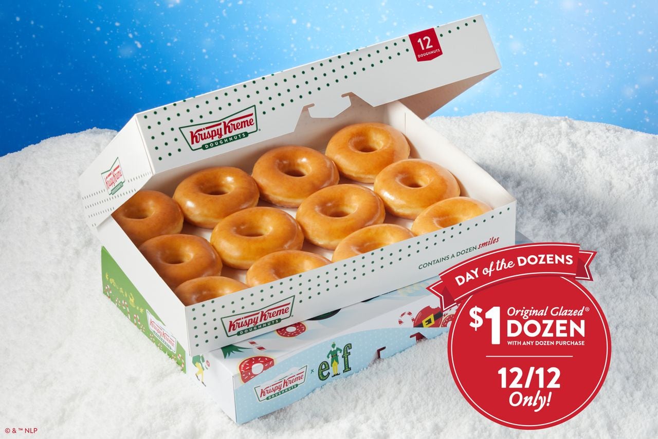 Krispy Kreme offers dozen glazed donuts for $1 today