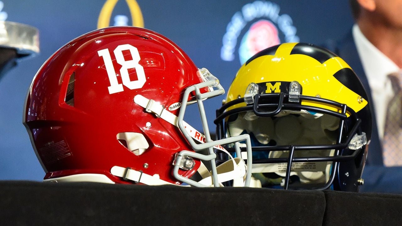 Nick Saban, Jim Harbaugh meet at Rose Bowl press conference: See the photos